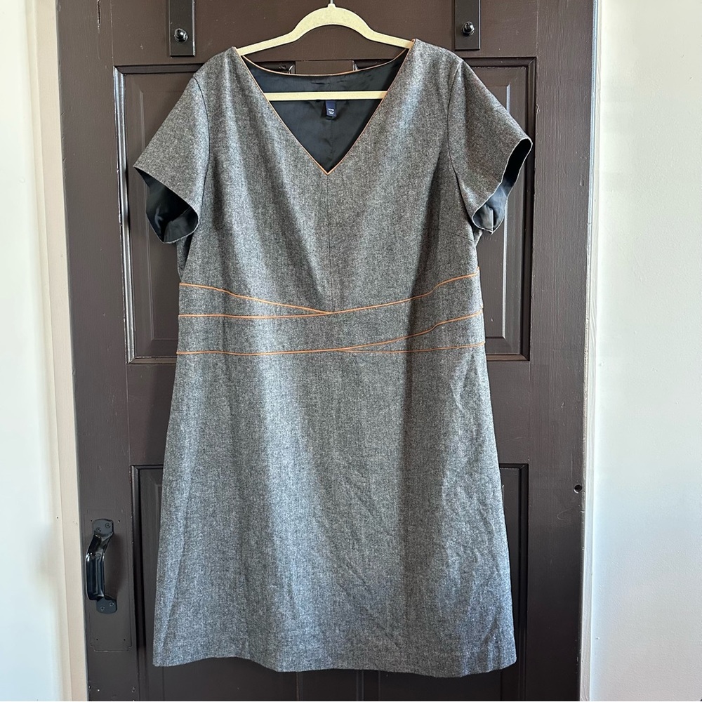 Lands' End Women's Size 22W Gray Short Sleeve Business Dress